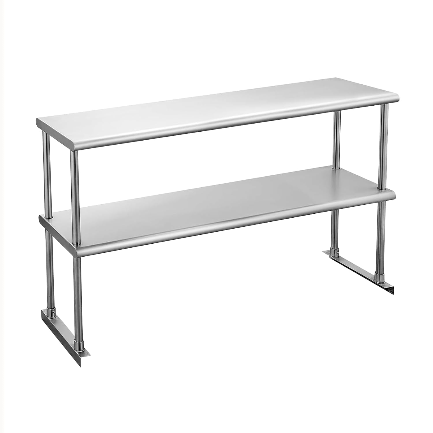Commercial Kitchen Prep Table - رف علوي مزدوج من الفولاذ المقاوم