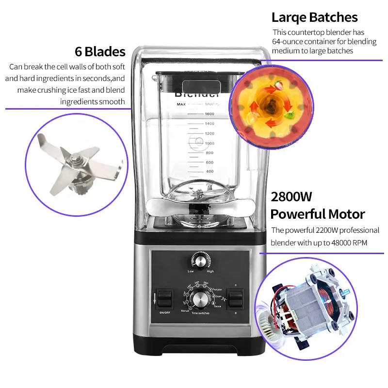 Commercial Blender Heavy Duty - خلاط تجاري عالي الأداء بقوة 2000