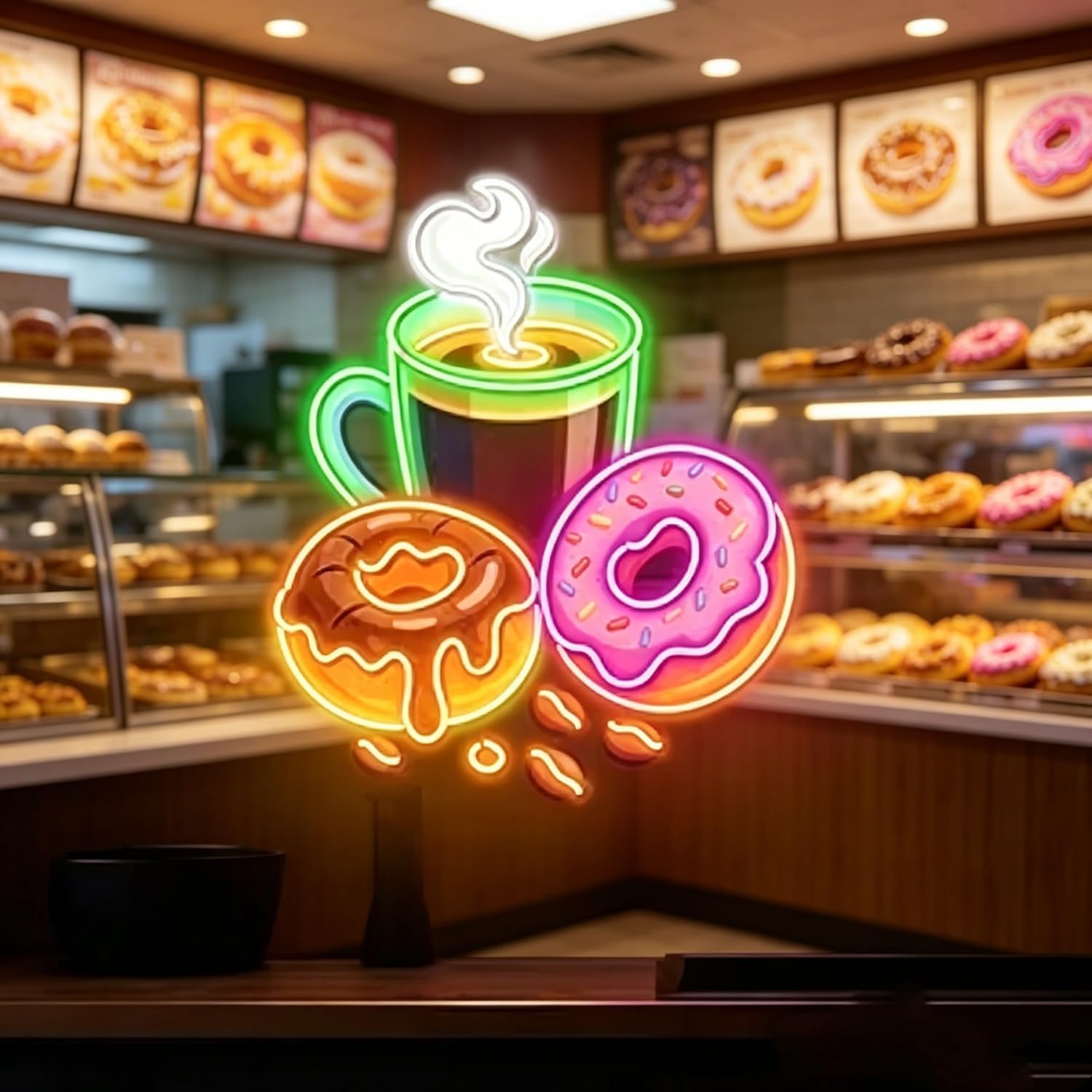 لافتة نيون LED على شكل دونات ت - مراجعة Commercial Kitchen Walls وسعره