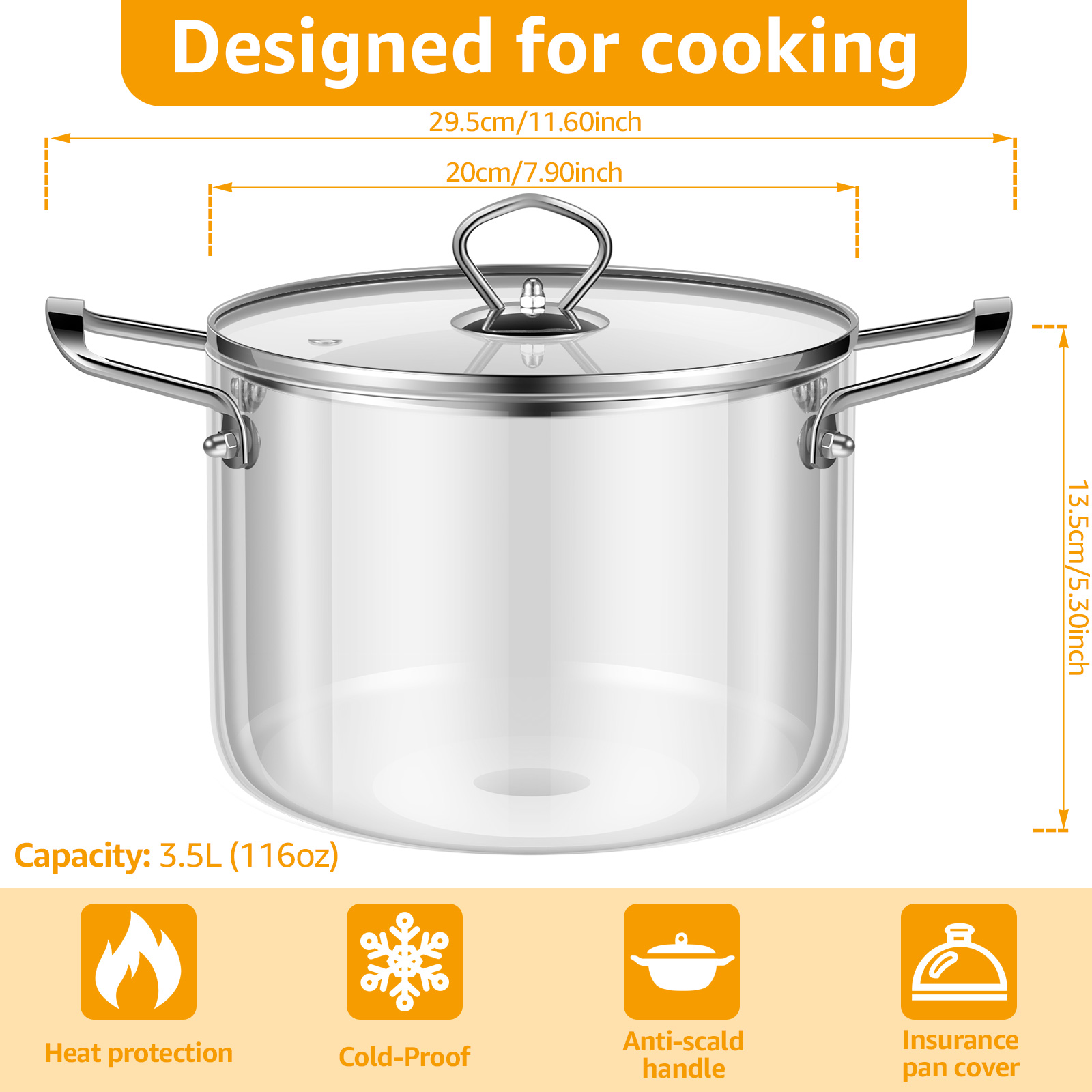 وعاء طهي زجاجي بسعة 2.5 لتر/3. - مراجعة Soup Kettle Warmer وسعره