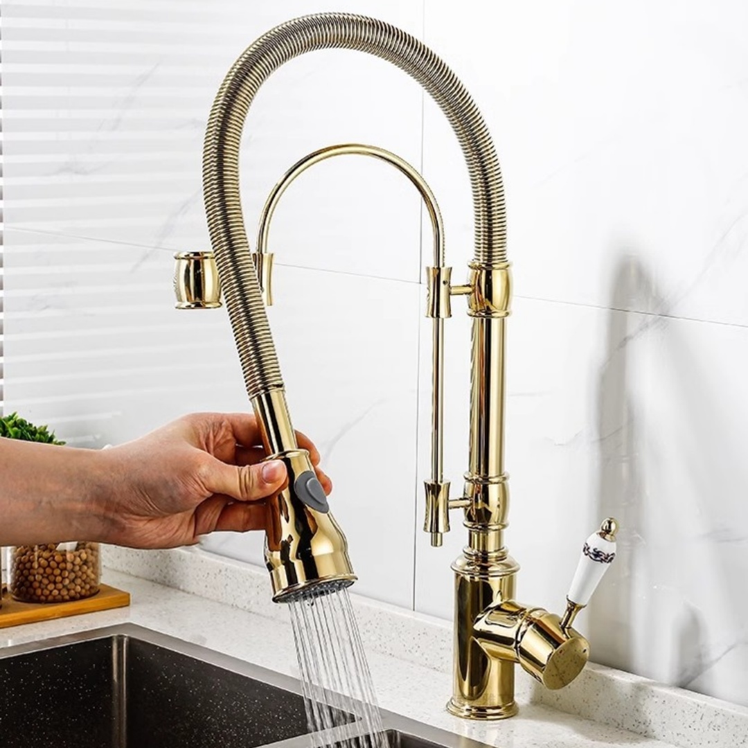الذهب سحب أسفل صنبور المطبخ ال - مراجعة Commercial Kitchen Faucet وسعره