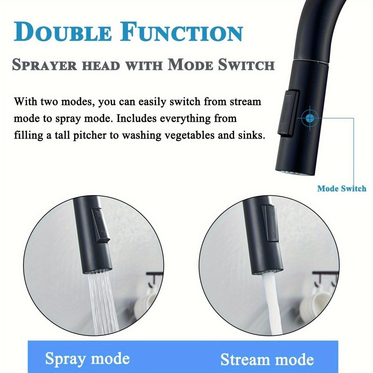 صنبور مطبخ أسود بوظيفتين، مقبض - مراجعة Commercial Kitchen Faucet وسعره